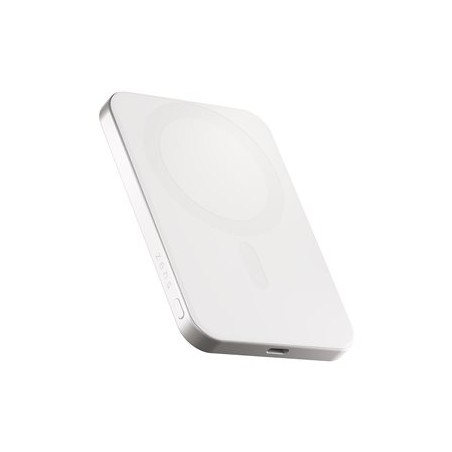 ZENS Pro 1 - Bezdrátová power banka - slim - 5000 mAh - 15 Watt - na kabelu: USB-C - bílá