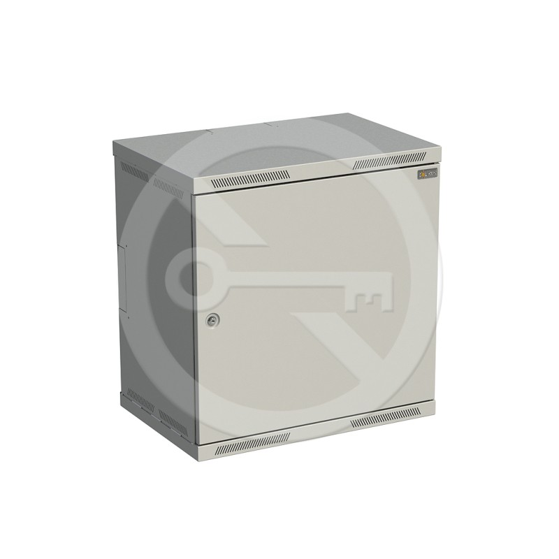 Solarix rozvaděč nástěnný nýtovaný SENSA 12U 400mm, dveře plech, RAL 7035