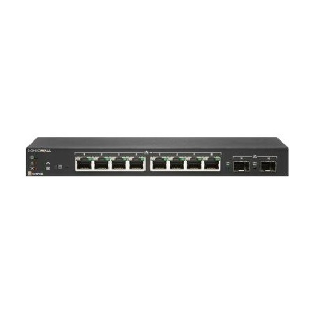 SonicWall Switch SWS12-8POE - Přepínač - řízený - 8 x 10/100/1000 (PoE) + 2 x gigabitů SFP - desktop - PoE (55 W)