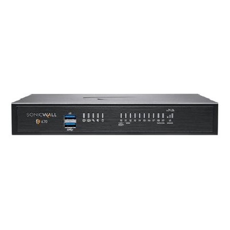 SonicWall TZ670 - Advanced Edition - bezpečnostní zařízení - s roční služba TotalSecure - 10GbE - desktop