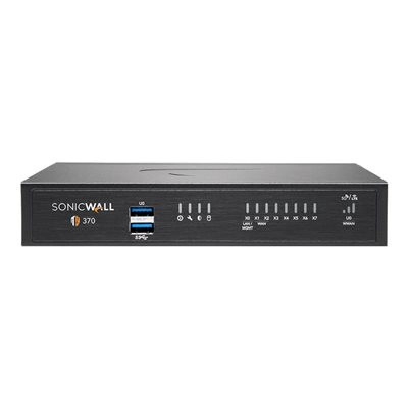 SonicWall TZ370 - Advanced Edition - bezpečnostní zařízení - 1GbE - SonicWALL Secure Upgrade Plus Program (2 roky) - desktop