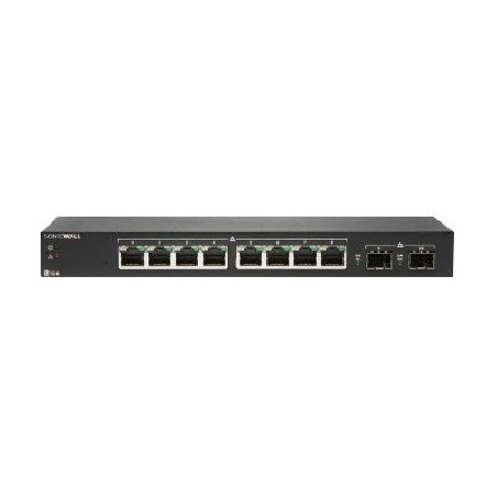 SonicWall Switch SWS12-8 - Přepínač - řízený - 8 x 10/100/1000 + 2 x gigabitů SFP - desktop - s 1 rok 24x7 podpora