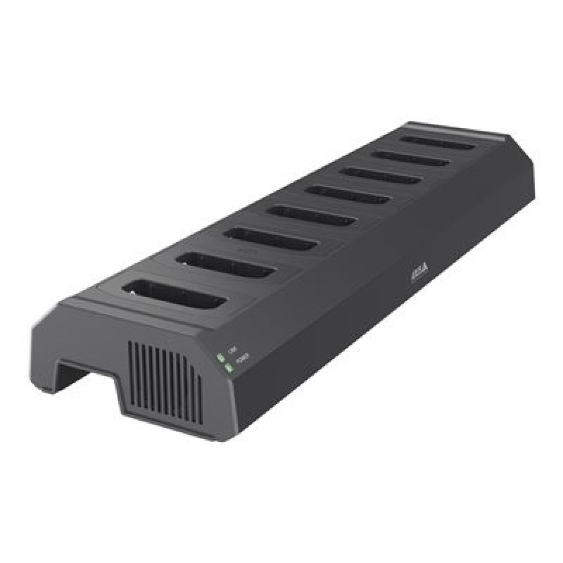 Axis W703 - Dobíjecí a synchronizační stanice - 80 Watt - 8 výstupní konektory - černá NCS S 9000-N - pro AXIS W110, W110 Body