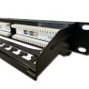 DATACOM Patch panel 19" UTP 24 port CAT5E DUAL 1U BK (4x6p) vyvazovací lišta