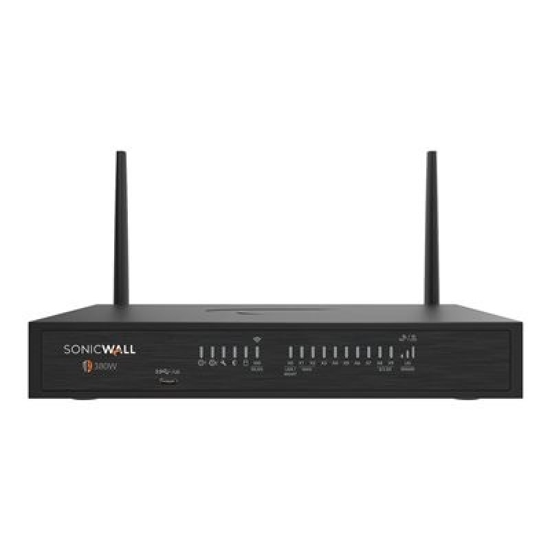 SonicWall TZ Series (Gen 8) TZ 380W - Bezpecnostní zarízení - 1GbE, 2.5GbE, 5GbE - Wi-Fi 6 - 2.4 GHz, 5 GHz - SonicWALL Secure