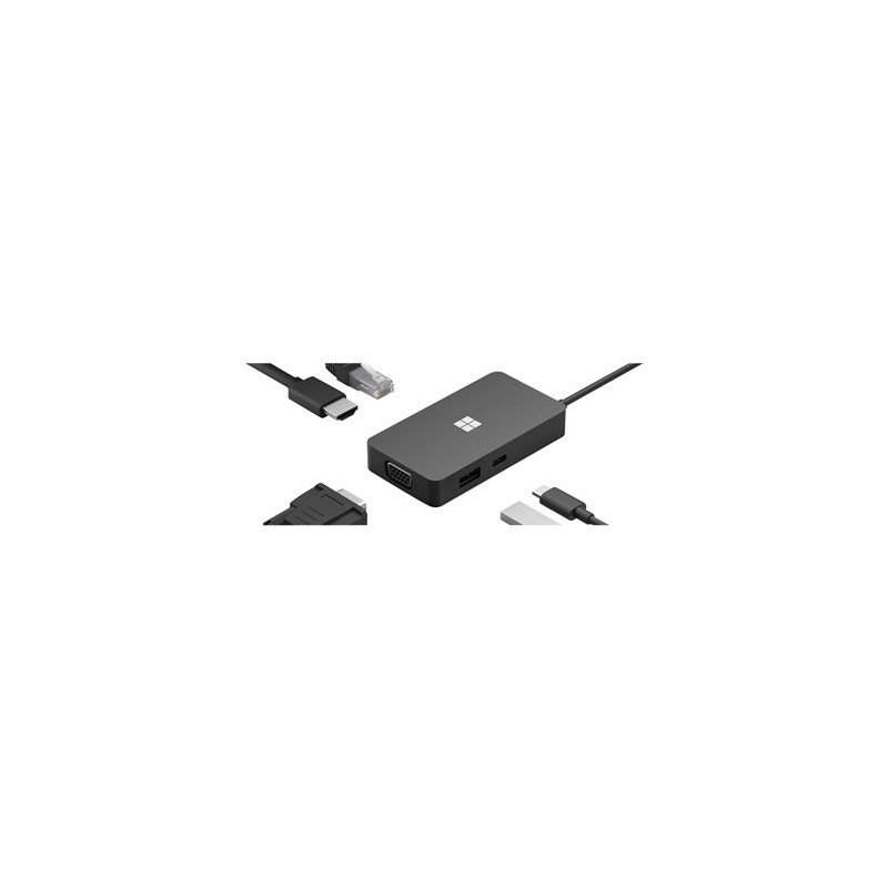 Microsoft USB-C Travel Hub - Dokovací stanice - USB-C - VGA, HDMI - 1GbE - komerční 1E400003