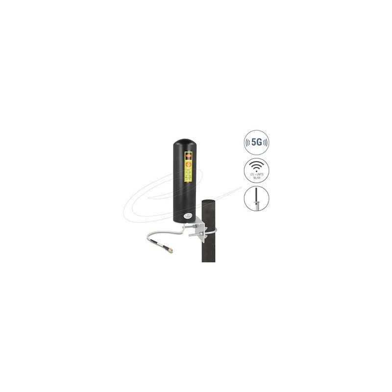 Delock - Anténa - 5G, LTE, SMA plug, pevný - Smart Home - 3 - 5 dBi - všesmerová - venkovní, uchytitelný na zed, montáž na