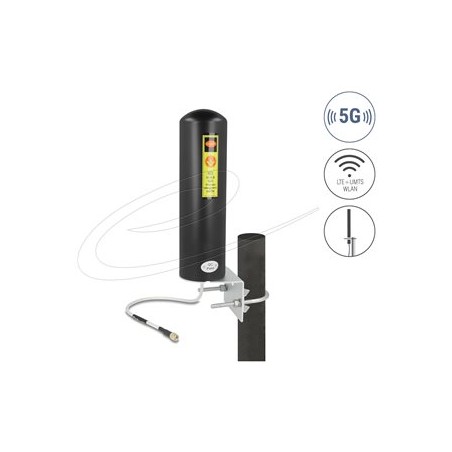 Delock - Anténa - 5G, LTE, SMA plug, pevný - Smart Home - 3 - 5 dBi - všesmerová - venkovní, uchytitelný na zed, montáž na