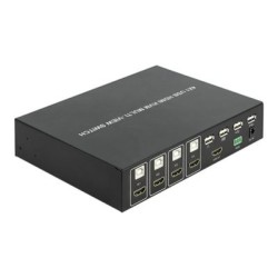 Delock 4 in 1 Multiview - Přepínač KVM / audio / USB - 4 x KVM / zvuk / USB - 1 místní uživatel - desktop