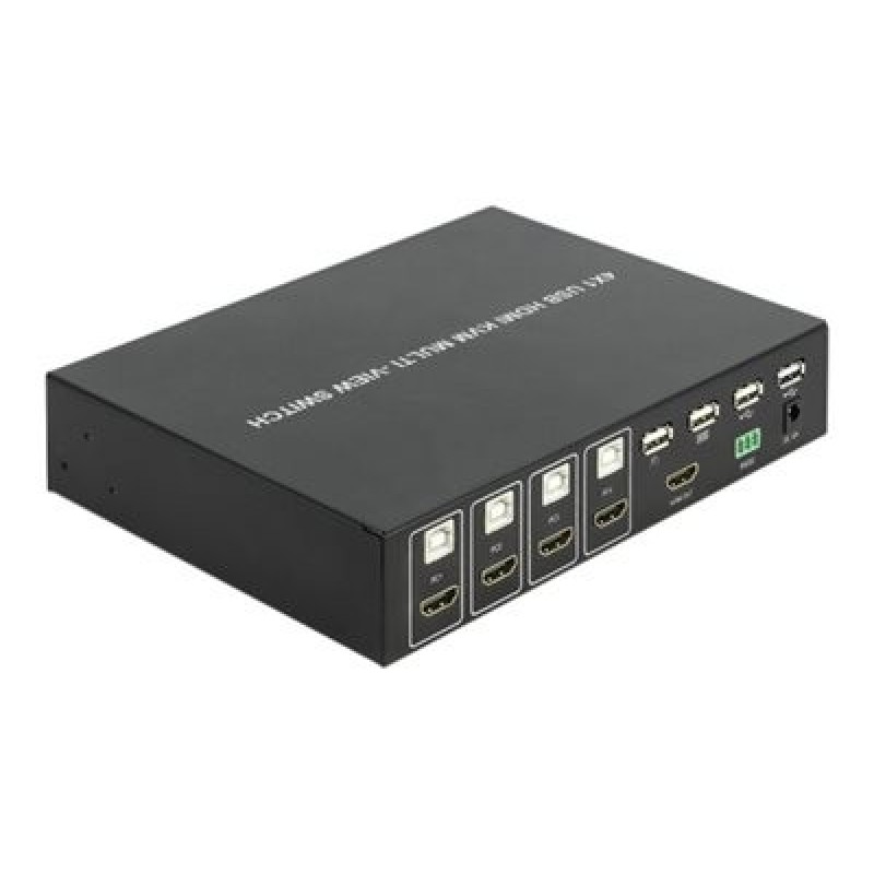 Delock 4 in 1 Multiview - Přepínač KVM / audio / USB - 4 x KVM / zvuk / USB - 1 místní uživatel - desktop