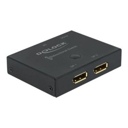 Delock DisplayPort 2 - 1 Switch bidirectional 8K 30 Hz - Spínač video/audio - 2 x DisplayPort - desktop