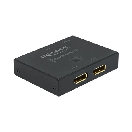 Delock DisplayPort 2 - 1 Switch bidirectional 8K 30 Hz - Spínač video/audio - 2 x DisplayPort - desktop