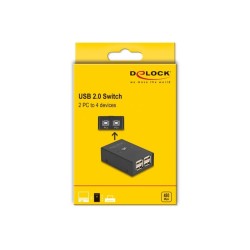 Delock - USB spínac - 2 PC na 4 zarízení - 6 x USB 2.0 - desktop