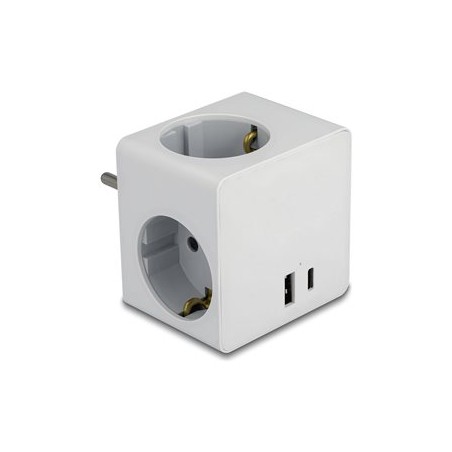 Delock - Socket splitter - s detskou pojistkou - AC 250 V - 3680 Watt - vstup: power CEE 7/7 - výstupní konektory: 3 (power CEE