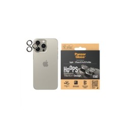 PanzerGlass Hoops - Chránic na objektiv pro mobilní telefon - sklo - barva rámu cerná - pro Apple iPhone 15 Pro, 15 Pro Max 1198