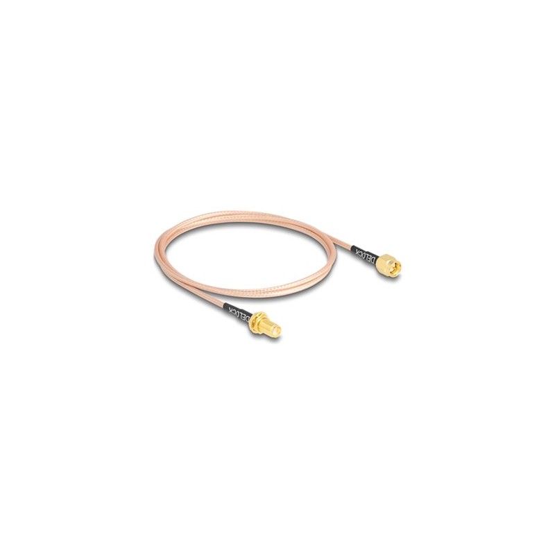 Delock - Kabel antény - SMA (F) do SMA (M) prepážka - 75 cm - 2.5 mm - koaxiál - RG-316 - pruhledná