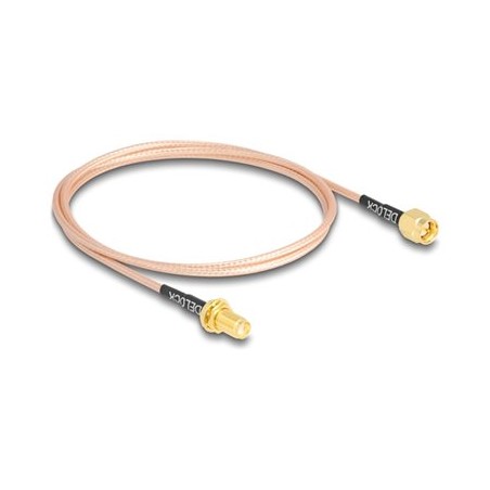 Delock - Kabel antény - SMA (F) do SMA (M) prepážka - 75 cm - 2.5 mm - koaxiál - RG-316 - pruhledná