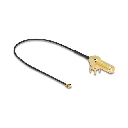 Delock - Kabel antény - SMA (F) 90° PCB do MHF I - 25 cm - koaxiál - cerná