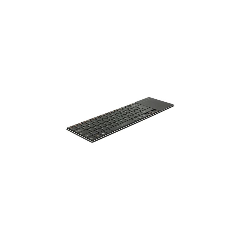 Delock Smart TV - Klávesnice - s touchpad - bezdrátový - 2.4 GHz - německá - černá - maloobchod