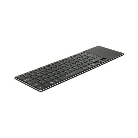Delock Smart TV - Klávesnice - s touchpad - bezdrátový - 2.4 GHz - německá - černá - maloobchod