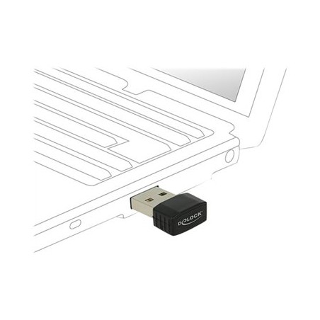Delock USB 2.0 Dual Band WLAN ac/a/b/g/n Nano Stick - Síťový adaptér - USB 2.0 - Wi-Fi 5 - černá
