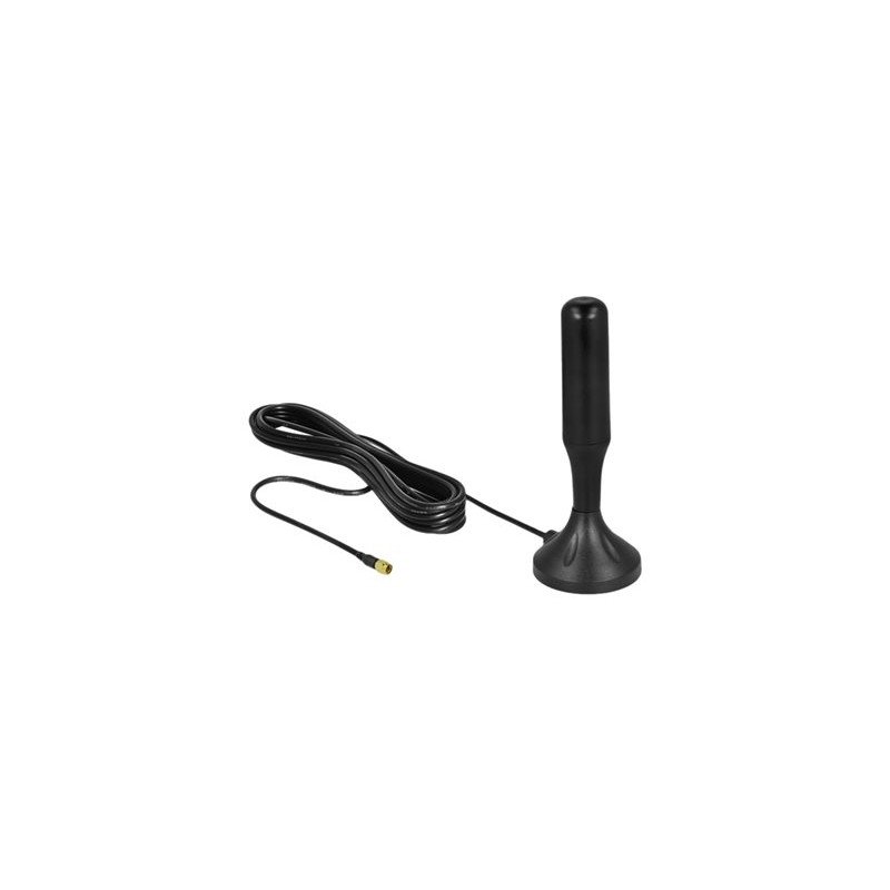 Delock LTE Antenna - Anténa - Smart Home - 3 - 5 dBi - všesměrová - vnitřní / venkovní, upevnění magnetem - černá