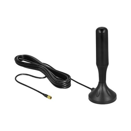 Delock LTE Antenna - Anténa - Smart Home - 3 - 5 dBi - všesměrová - vnitřní / venkovní, upevnění magnetem - černá