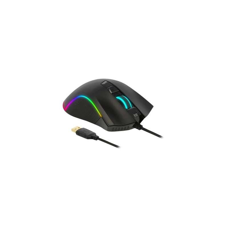 Delock Gaming - Myš - ergonomický - pravák - optický - 7 tlačítka - kabelové - USB - černá - maloobchod