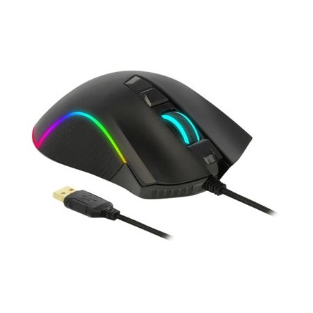 Delock Gaming - Myš - ergonomický - pravák - optický - 7 tlačítka - kabelové - USB - černá - maloobchod