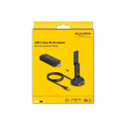 Delock - Sítový adaptér - USB 3.0 - Wi-Fi 6E - cerná 12773
