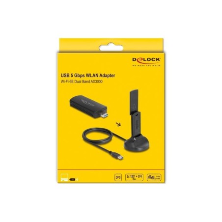 Delock - Sítový adaptér - USB 3.0 - Wi-Fi 6E - cerná 12773