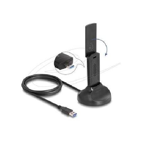 Delock - Sítový adaptér - USB 3.0 - Wi-Fi 6E - cerná 12774