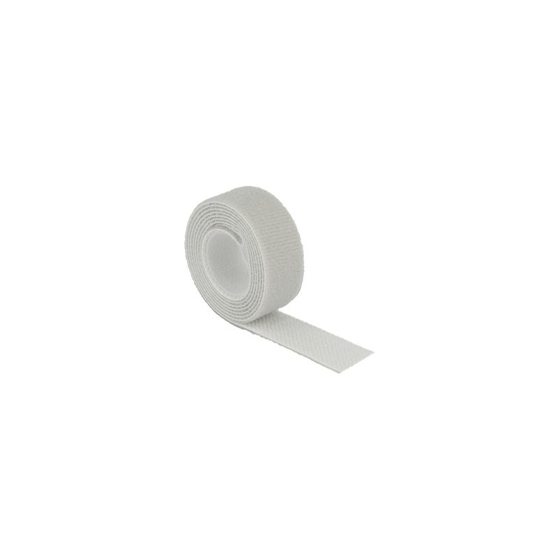 Delock Hook-and-loop fastener - Kabelová stahovací páska - 1 m - šedá