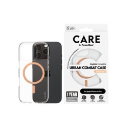 CARE by PanzerGlass - Zadní kryt pro mobilní telefon - kompatibilita s MagSafe - recyklovaný plast - broskvový, průsvitná - pro