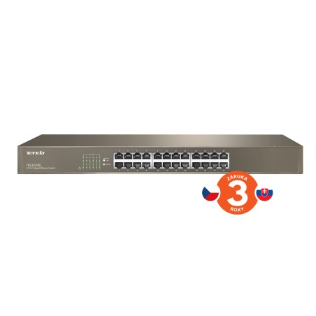 Tenda TEG1024G 24-Port Gigabit Ethernet Switch, 10/100/1000 Mb/s, Rackmount