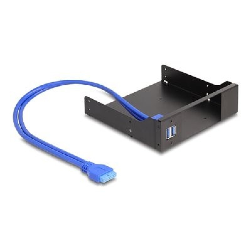 Delock - Storage receiving frame (bay) - 5,25", kov, pro mobilní rack s úzkým bay, USB 5 Gbps hub - cerná