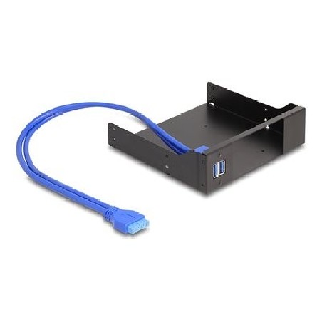 Delock - Storage receiving frame (bay) - 5,25", kov, pro mobilní rack s úzkým bay, USB 5 Gbps hub - cerná