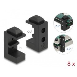 Delock - Držák pevného disku - kapacita: 2 x 3.5" HDD or 4 x 2.5" HDD/SSD - černá (balení 8)