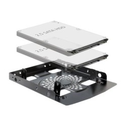 Delock Installation frame 3.5? 2 x 2.5? HDD - Bay adaptér pro datový sklad - 3,5" na 2,5" - černá
