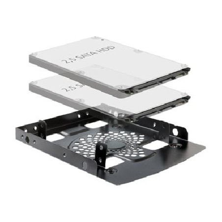Delock Installation frame 3.5? 2 x 2.5? HDD - Bay adaptér pro datový sklad - 3,5" na 2,5" - černá