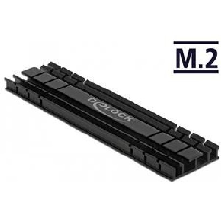 Delock Heatsink flat 100 mm for M.2 module black - Chladic SSD - cerná