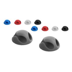 Delock Mini with 2 feed-throughs - Sada držáku kabelu - montáž na stůl, povrchová montáž, montáž na stěnu - šedá, černá, bílá