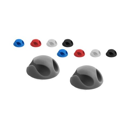 Delock Mini with 2 feed-throughs - Sada držáku kabelu - montáž na stůl, povrchová montáž, montáž na stěnu - šedá, černá, bílá