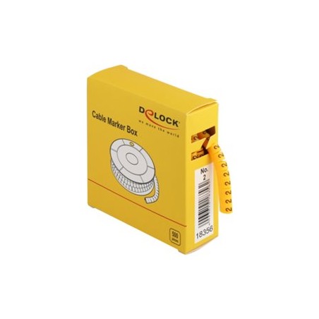 Delock Cable Marker Box, No. 2 - Wire / cable marker (preprinted) - žlutá (balení 500)