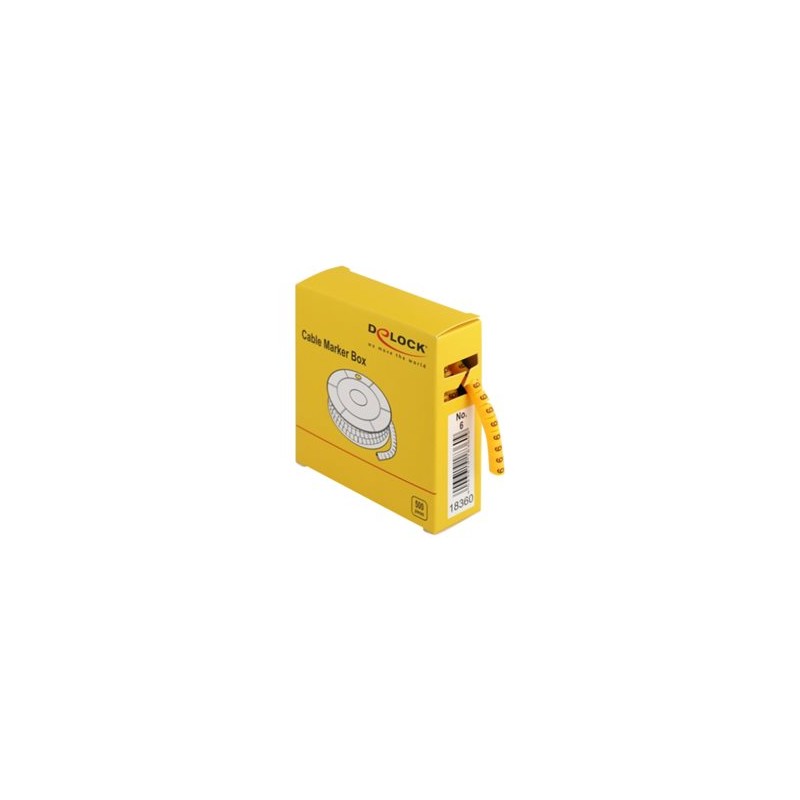 Delock Cable Marker Box, No. 6 - Wire / cable marker (preprinted) - žlutá (balení 500)