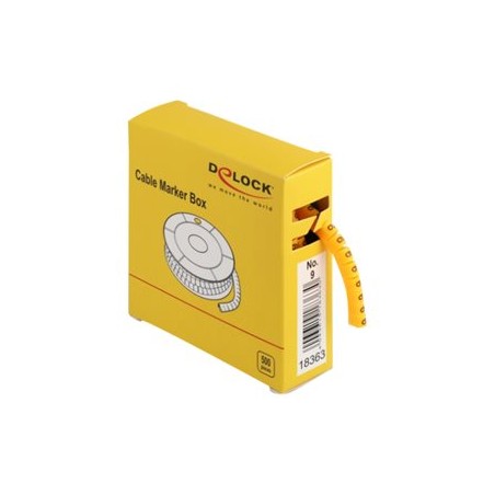 Delock Cable Marker Box, No. 9 - Wire / cable marker (preprinted) - žlutá (balení 500)