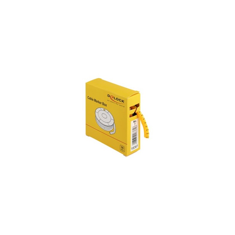 Delock Cable Marker Box, No. 7 - Wire / cable marker (preprinted) - žlutá (balení 500)