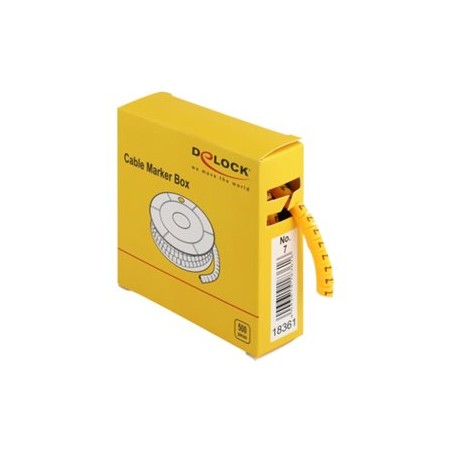 Delock Cable Marker Box, No. 7 - Wire / cable marker (preprinted) - žlutá (balení 500)
