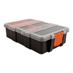Delock - Box na nářadí - 11 oddílů - plast - černá, oranžová
