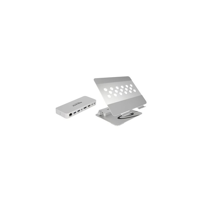 Delock - Dokovací stanice + stojan na notebook/tablet - USB-C / Thunderbolt 3 - HDMI, DP - 1GbE